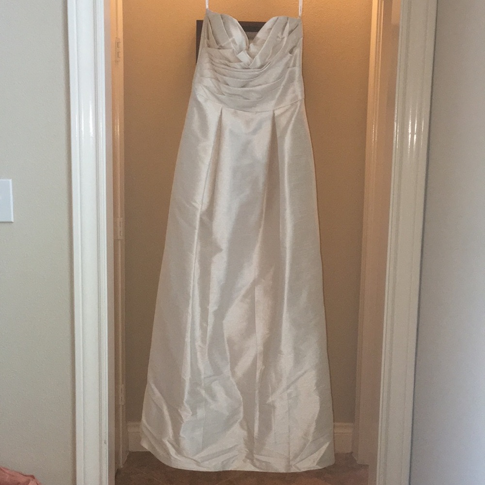 Alfred Sung Strapless Formal Dress in Champagne